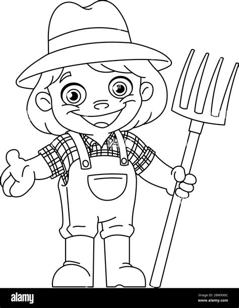 Farmer Girl Coloring Page