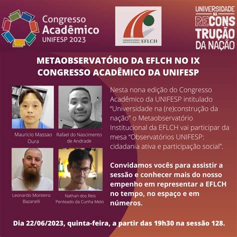 Metaobservatório da EFLCH no IX Congresso Acadêmico da UNIFESP