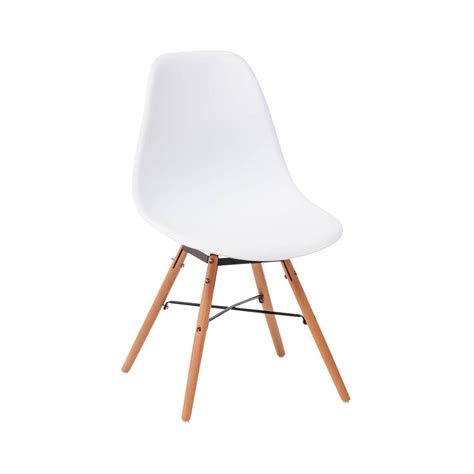 Silla Blanca Viva Home Con Patas De Madera Plazavea Electro Y Hogar