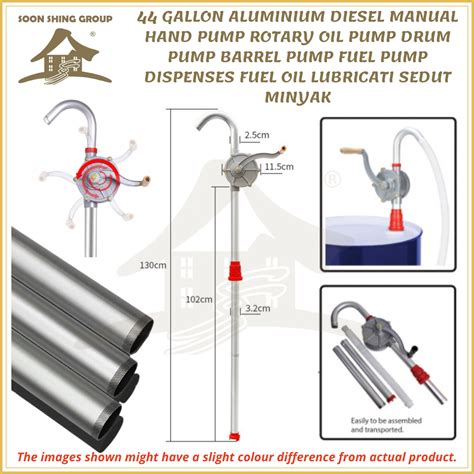 44 Gallon Aluminium Diesel Manual Hand Pump Rotary Oil Pump Drum