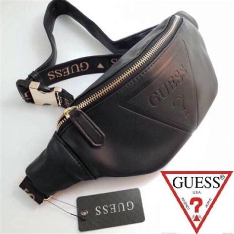 Guess Sling Bag Men Bagscapade Guess Black Full Leather Sling Bag