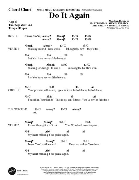 Do It Again (Choral Anthem SATB) Chords PDF (Word Music / Arr. David ...