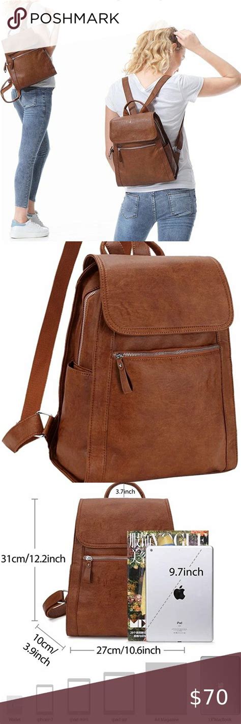 New Backpack Faux Leather Travel Bag Brown Leather Travel Bag