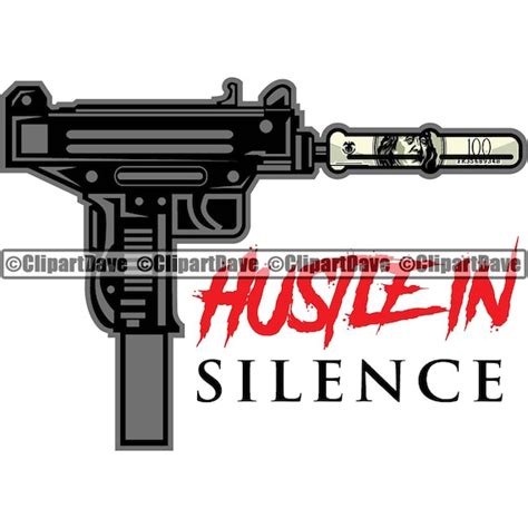 Drawing And Illustration Machine Gun Money Silencer Svg Design Hustle