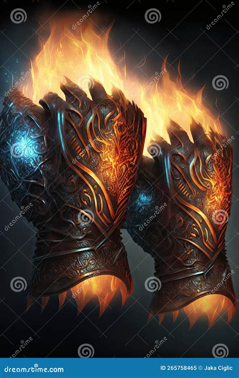 Gauntlets of flaming fury stock illustration. Illustration of shaman ...