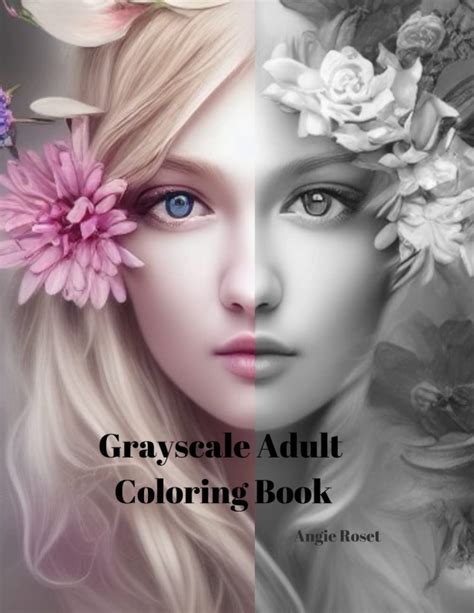 Grayscale Adult Coloring Book 40 Realistic Beautiful Girls Portraits