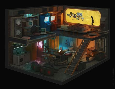 Cyberpunk Room Olga Orlova On Artstation At Artstation