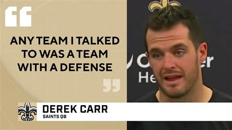 Derek Carr Thankful For Saints Defense Postgame Press Conference