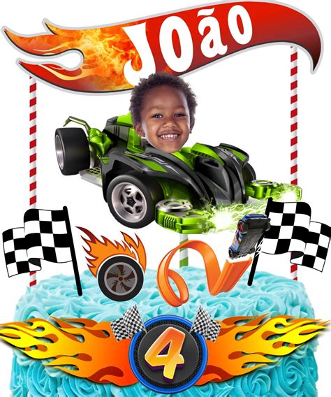 Topo De Bolo Hot Wheels Sua Foto Nome E Idade Topo De Bolo Para Imprimir