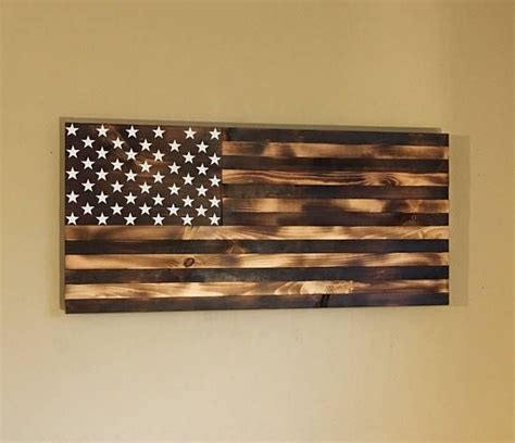 Burnt Wooden American Flag Etsy Wooden American Flag American Flag