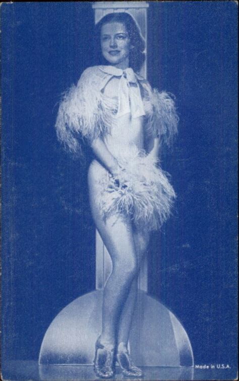 Sexy Burlesque Showgirl Semi Nude 1920s 30s Arcade Exhibit Card Blue