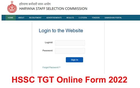 Haryana Hssc Tgt Online Form Notification Released For Posts