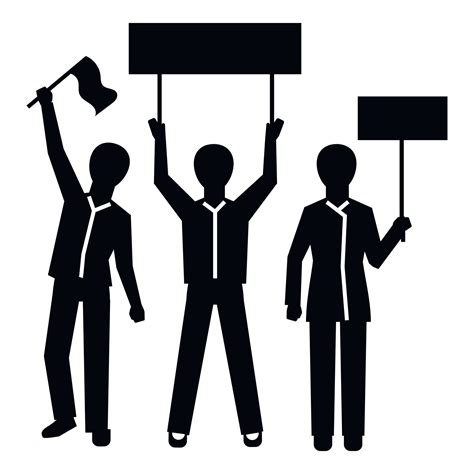 People Group Demonstration Icon Simple Style 15390023 Vector Art At