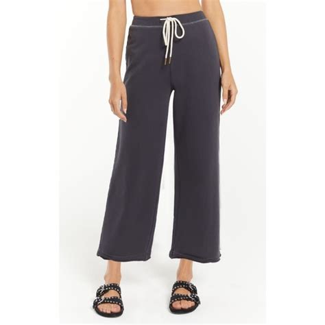 Z Supply Pants And Jumpsuits Z Supply Sasha Organic Cotton Wide Leg Cropped Sweat Pant Washed