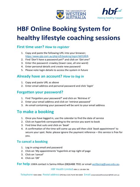 Fillable Online HBF Online Booking System For Fax Email Print PdfFiller