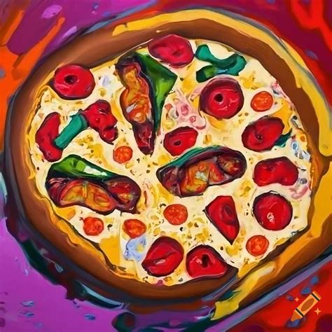 Abstract Painting Of A Pizza Party On Craiyon