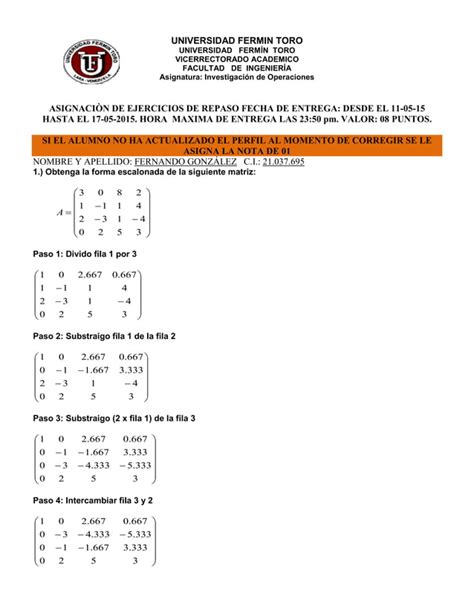 Repaso Algebra Lineal Fernando Gonzalez Pdf