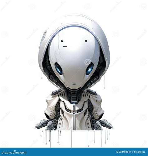 Marvin the Paranoid Android Art: Mecha Marvin on White Background Stock