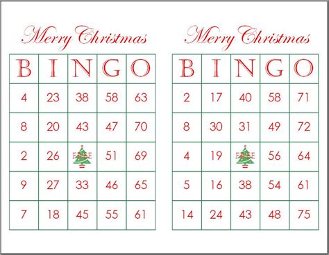 25 Printable Holiday Bingo Cards