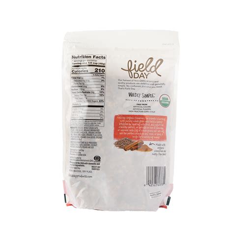 Field Day Organic Cinnamon Flax Granola 340g Healthy Options