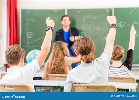 Teacher Educate Or Teaching A Class Of Pupils In School Stock Image Image Of People Pedagogue