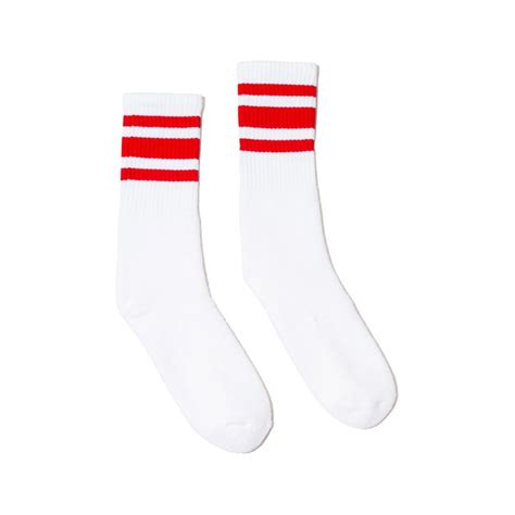 Red Striped Socks | White | Striped socks, Red stripes, Socks