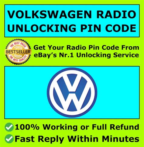 Vw Volkswagen Radio Code Unlock Stereo Codes Rcd Picclick Uk