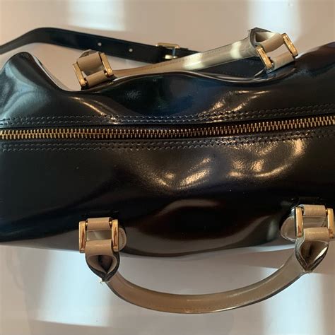 Gianni Notaro Navy Brown Leather Shoulder Bag Gem