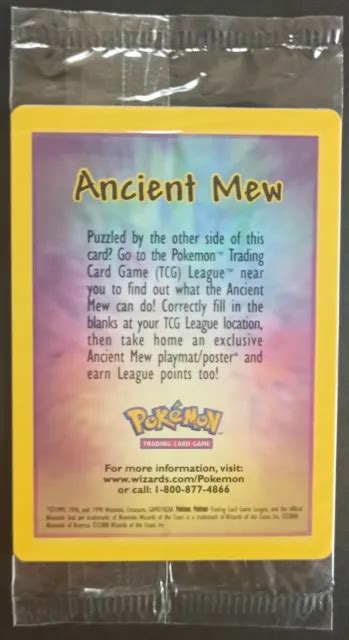 Carte Pok Mon Mew Antique Ancient Mew Promo Wizards Holo Scell