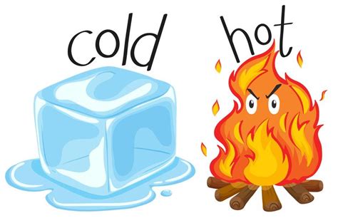 Cold icecube and hot fire 447221 Vector Art at Vecteezy