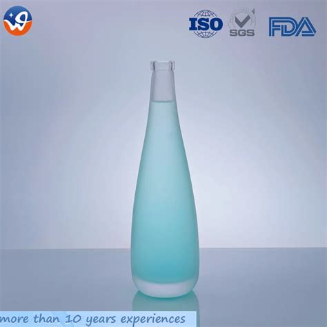 500ml Frosted Glass Water Bottle Clear Mineral Water Carbonated Drink Beverage Botte With Cork