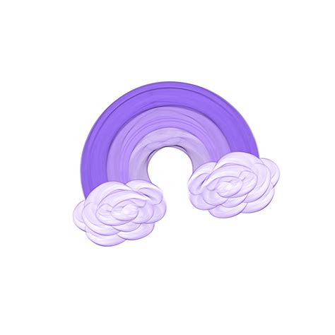 Free Cute Purple Rainbow Stationary Sticker Oil Painting Png