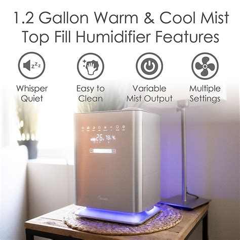 Customer Reviews Crane 1 2 Gal Uv Light Warm And Cool Mist Humidifier With Remote Gray Ee 6913