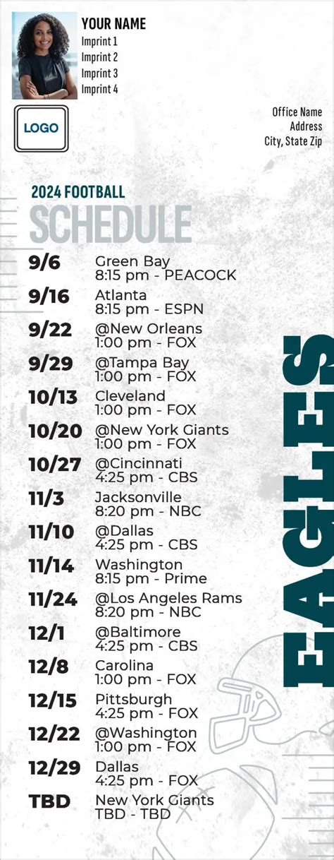 Printable Philadelphia Eagles Schedule