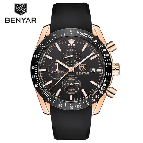 Benyar Reloj Deportivo De Lujo Para Hombres Cron Grafo De Cuarzo Con