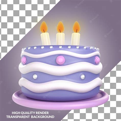 Premium Psd Cake With Candles 3d Render Style