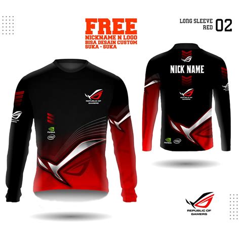 Jual Jersey E Sport Rog Kaos Republic Of Gamers Baju Asus Gamer Lengan