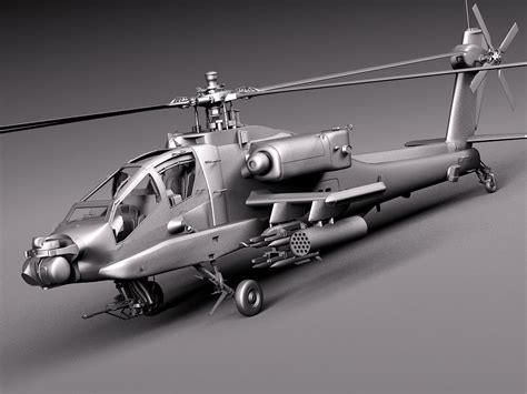 Ah 64a Apache Helicopter 3d Model Max Obj 3ds Fbx C4d Lwo Lw Lws