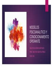 T7 1 Resumen Modelo Psicoanalitico Pptx MODELOS PSICOANALITICO Y