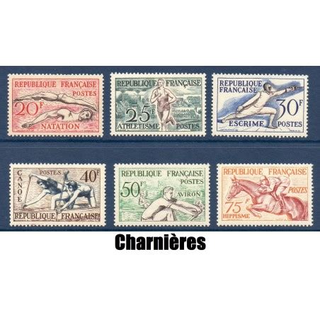 Timbre France Yvert No 960 965 Serie Sport Jeux Olympiques D Helsinki