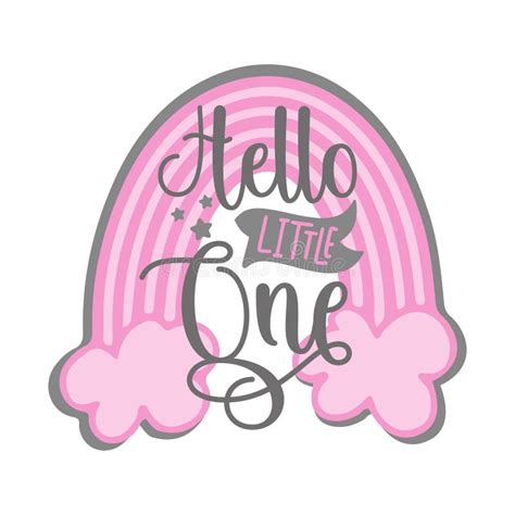 Welcome To The Gender Reveal Cute Pink And Blue Rainbow With Hearts Stock Vector