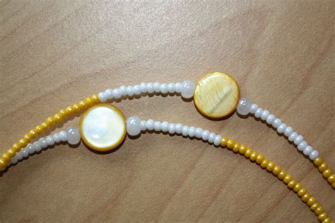 Siria Shines Bright Yellow And White Shell Waist Beads Royal Waistbeads