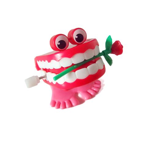 4.5*4.5cm Baby Clockwork Wind Up Toy Funny Teeth Rose Walking Teeth ...