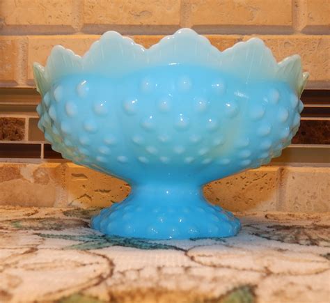 Vintage Fenton 6 Candle Holder Blue Hobnail 3547569 Free Etsy