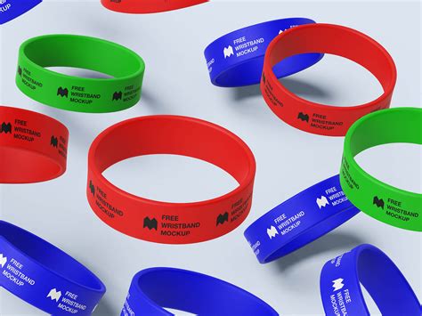 Free Wide Silicone Wristbands Rubber Bracelet Mockup Psd Files