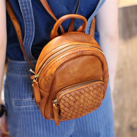 Cute Womens Brown Mini Leather Backpack Bag Purse Nice Backpacks for W ...