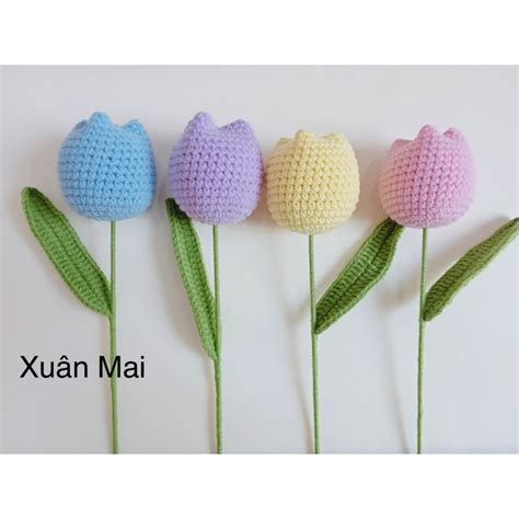 Hoa tulip len handmade dễ thương ú nu Shopee Việt Nam