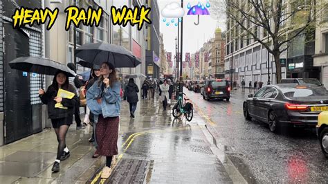 Central London Heavy Rain ☔️🌧walk 🚶‍♂️ Tottenham Court Road To Oxford