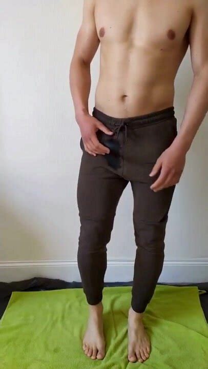 Hot Str8 Guy Desperately Pees His Sweatpants ThisVid