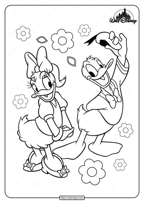 Printable Daisy And Donald Duck Coloring Page Mickey Mouse Coloring